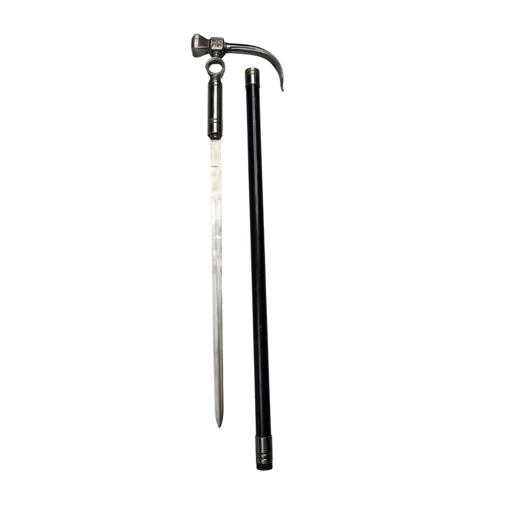 Tomahawk XL1135 War Hammer Sword Cane Stainless Steel Handcrafted Black 36in